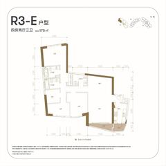 天府汇中心1期4室2厅3卫175.00平户型