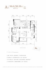 胜和世家1期 3室2厅2卫 96.60平米