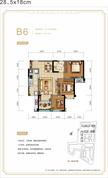 华宇广场2室2厅1卫87.39平户型