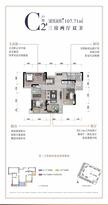 华侨城·粼港樾府北苑1期3室2厅2卫108.00平户型