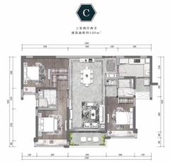 观澜祥云小区1期3室2厅2卫117.85平户型