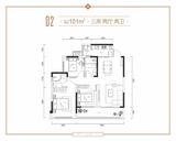 玺悦和鸣小区1期 3室2厅2卫 101.00平米