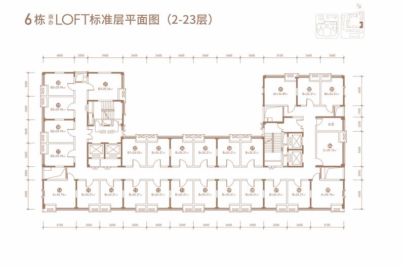 6栋LOFT标准层平面图