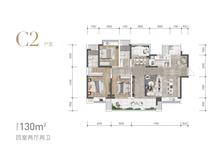 成都万达一号小区-3号地块万达华庭3室2厅2卫130.00平户型