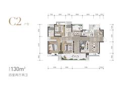 成都万达一号小区-3号地块万达华庭3室2厅2卫130.00平户型