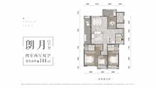 交投绿城明月青城1期4室2厅2卫143.47平户型