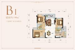 德益·金龙郡1期3室1厅2卫81.80平户型