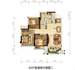 朗基少东家3室2厅1卫73.00平户型