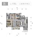 邑城大院1期3室2厅2卫115.00平户型