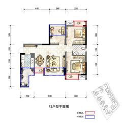 鼎犀名城3室2厅1卫78.61平户型
