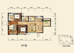 中洲中央城邦3室2厅2卫103.24平户型