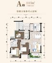 唐人街相府花园3室2厅2卫115.20平户型