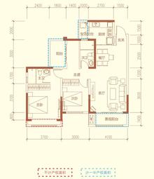 玖俪湾小区1期1室105.00平户型