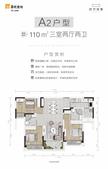 华润置地时代风景小区1期3室2厅2卫110.00平户型
