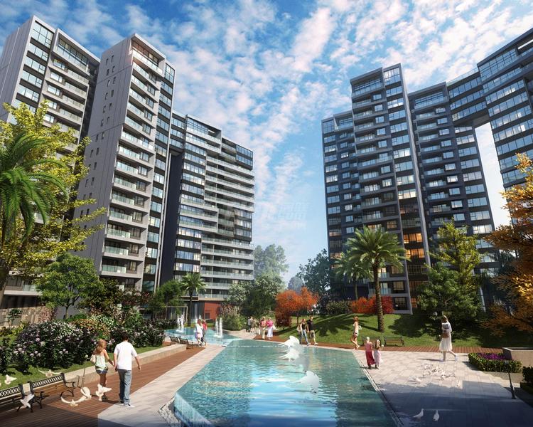 小区园林水景效果图