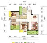 尚城逸品 3室2厅1卫 85.04平米