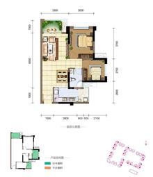 佳兆业广场2室2厅1卫67.00平户型