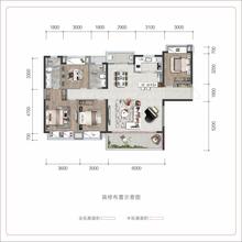 金地叁拾玖峰花园1期4室2厅2卫153.56平户型