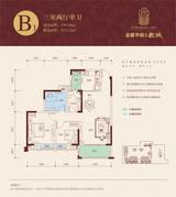 金都华府2期 3室2厅2卫 91.08平米