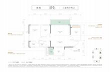新川锦萃名邸1期3室2厅2卫119.00平户型