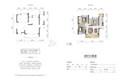 天府明珠1期3室2厅2卫120.12平户型