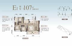 滨江壹号1期3室2厅2卫107.00平户型