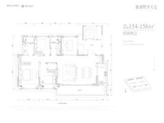德商朗诗熙华天玺名邸1期4室2厅2卫155.00平户型