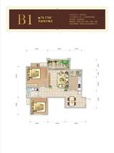 隆诚丽都 2室2厅1卫 78.77平米
