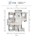 罨画明湖苑1期4室2厅2卫126.00平户型