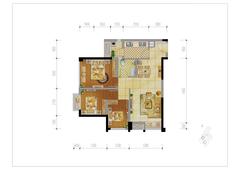 鼎城上都3室2厅1卫75.00平户型