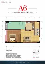 珊顿道公寓 1室2厅1卫 51.78平米