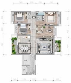 电建地产洺悦锦园4室2厅2卫142.00平户型