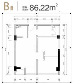 汇恒置地大楼1期83.83平户型