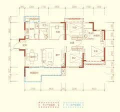 玖俪湾小区1期1室125.00平户型
