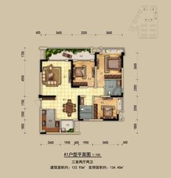 丽·都府二期3室2厅2卫123.00平户型
