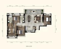融信．锦溪花园1期4室2厅2卫140.00平户型