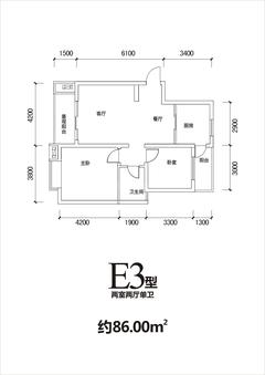 广泽长河郡2期柏林小镇2室2厅1卫82.22平户型