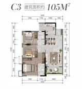 花样年·家天下1期 3室2厅2卫 105.00平米