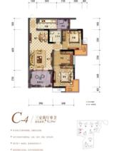 棠湖清江花语1期 3室2厅1卫 92.70平米