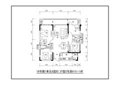 鑫耀美泉悦府2期4室2厅2卫137.33平户型