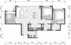 湔投.云璟1期3室2厅2卫89.00平户型