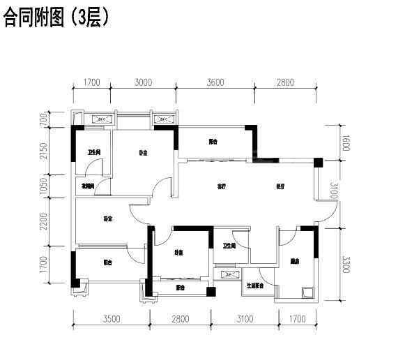 1栋1单元3层4号