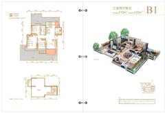 锦天新城3室2厅1卫113.00平户型