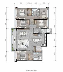 珠江铂世花园1期4室2厅3卫255.00平户型