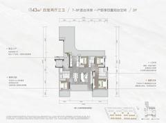 粼湖天境小区1期4室2厅3卫143.00平户型