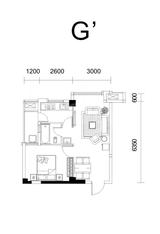 美联墅3期 1室1厅1卫 50.14平米