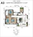 堰上明珠1期3室2厅2卫112.62平户型