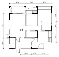 同聚和润国际2期3室2厅2卫111.91平户型
