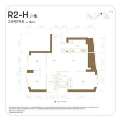 天府汇中心2期3室2厅2卫126.00平户型