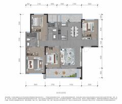 锦熙华庭1期4室2厅2卫140.00平户型